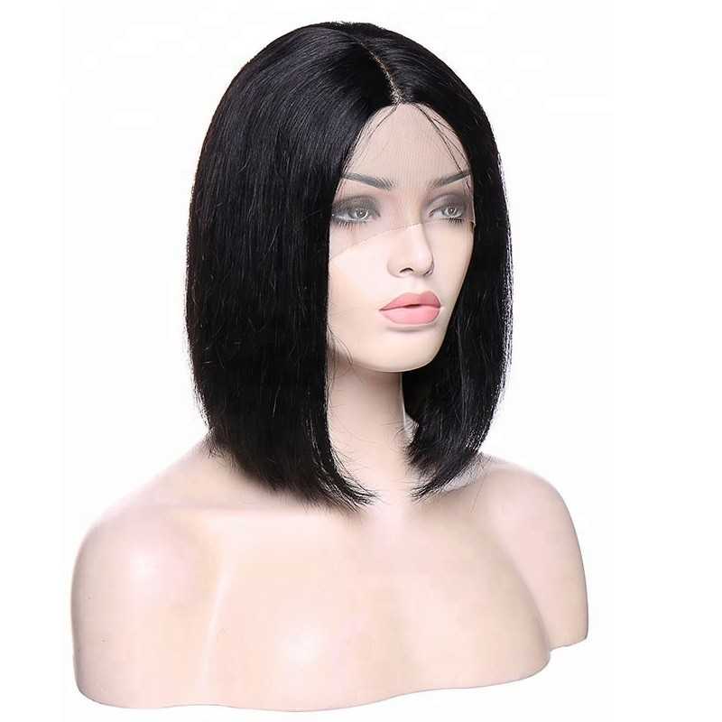 Full Lace Wig, Short Length, 10", Bob Cut, Color #1 (Jet Black), Made with Remy Indian Human Hair
