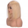 Full Lace Wig, Short Length, Bob Cut, 10", Color #22 (Light Pale Blonde), Made With Remy Indian Human Hair