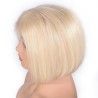 Full Lace Wig, Short Length, 8", Bob Cut, Color #60 (Lightest Blonde), Made With Remy Indian Human Hair
