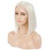 Full Lace Wig, Short Length, 10", Bob Cut, Color #60 (Lightest Blonde), Made With Remy Indian Human Hair