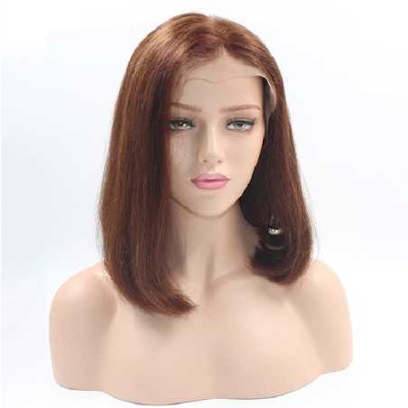 Full Lace Wig, Short Length, 10", Bob Cut, Color #6 (Medium Brown)