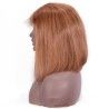 Full Lace Wig, Short Length, 10", Bob Cut, Color #33 (Auburn), Made With Remy Indian Human Hair