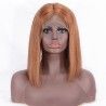 Full Lace Wig, Short Length, 10", Bob Cut, Color #33 (Auburn), Made With Remy Indian Human Hair
