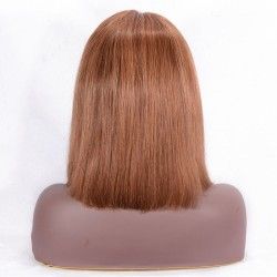 Full Lace Wig, Short Length, 10", Bob Cut, Color #33 (Auburn), Made With Remy Indian Human Hair