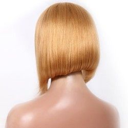 Full Lace Wig, Short Length, 10", Bob Cut, Color #27 (Honey Blonde), Made With Remy Indian Human Hair