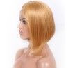 Full Lace Wig, Short Length, 10", Bob Cut, Color #27 (Honey Blonde), Made With Remy Indian Human Hair