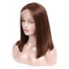 Full Lace Wig, Medium Length, Color #4 (Dark Brown), Made With Remy Indian Human Hair
