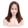 Full Lace Wig, Medium Length, Color #4 (Dark Brown), Made With Remy Indian Human Hair