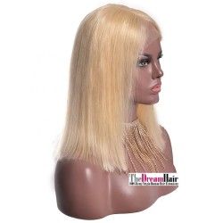 Full Lace Wig, Medium Length, Color #24 (Golden Blonde), Made With Remy Indian Human Hair