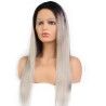 Full Lace Wig, Ombre Color 1B/Dirty Silver-Grey (Off Black / Dirty Silver-Grey)