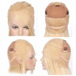 Full Lace Wig, Long Length, Color #613 (Platinum Blonde), Made With Remy Indian Human Hair