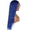 Full Lace Wig, Long Length, Color Blue, Made With Remy Indian Human Hair