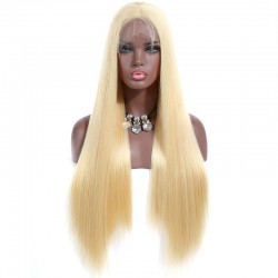 Full Lace Wig, Extra Long Length, Color #22 (Light Pale Blonde), Made With Remy Indian Human Hair