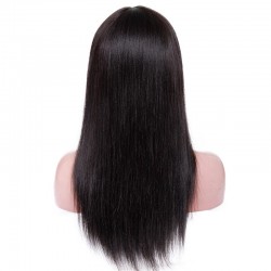 Full Lace Wig, Long Length, Fringe Cut, Color #1B (Off Black), Made With Remy Indian Human Hair