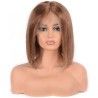 Full Lace Wig, Short Length, 10", Bob Cut, Color #30 (Dark Auburn), Made With Remy Indian Human Hair