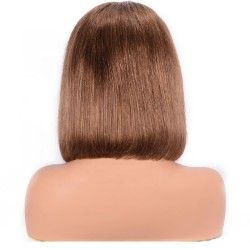 Full Lace Wig, Short Length, 10", Bob Cut, Color #30 (Dark Auburn), Made With Remy Indian Human Hair
