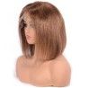 Full Lace Wig, Short Length, 10", Bob Cut, Color #30 (Dark Auburn), Made With Remy Indian Human Hair