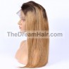 Full Lace Wig, Long Length, Ombre Color #4/27  (Dark Brown / Honey Blonde), Made With Remy Indian Human Hair