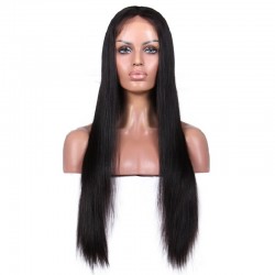 Full Lace Wig, Extra Long Length, Color #1 (Jet Black), Made With Remy Indian Human Hair