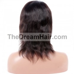 Full Lace Wig, Medium Length, Wavy, Color #1B (Off Black), Made With Remy Indian Human Hair