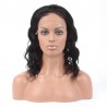 Full Lace Wig, Medium Length, Loose Wavy, Color #1 (Jet Black), Made With Remy Indian Human Hair