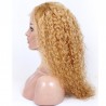 Full Lace Wig, Long Length, Natural Curly, Color #24 (Golden Blonde), Made With Remy Indian Human Hair