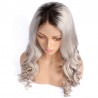 Full Lace Wig, Long Length, Body Wave, Ombre Color #2/60 (Darkest Brown / Lightest Blonde), Made With Remy Indian Human Hair