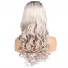 Full Lace Wig, Long Length, Body Wave, Ombre Color #2/60 (Darkest Brown / Lightest Blonde), Made With Remy Indian Human Hair
