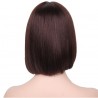 Lace Front Wig, Short Length, 10", Bob Cut With Fringe, Color #2 (Darkest Brown), Made With Remy Indian Human Hair