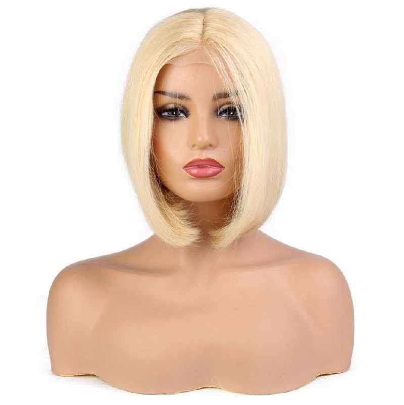 Lace Front Wig, Bob, 10", Color 613 (Platinum Blonde)