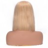 Lace Front Wig, Short Length, 10", Bob Cut, Color #22 (Light Pale Blonde), Made With Remy Indian Human Hair