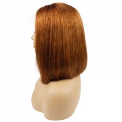 Lace Front Wig, Short Length, 10", Bob Cut, Color #10 (Golden Brown), Made With Remy Indian Human Hair