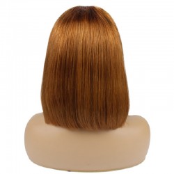 Lace Front Wig, Short Length, 10", Bob Cut, Color #10 (Golden Brown), Made With Remy Indian Human Hair