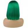 Lace Front Wig, Short Length, 10", Bob Cut, Color Green, Made With Remy Indian Human Hair
