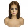 Lace Front Wig, Short Length, 10", Bob Cut, Color #2 (Darkest Brown), Made With Remy Indian Human Hair