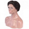Lace Front Wig, Short Length, 6", Pixie Cut, Color #1B (Off Black), Made With Remy Indian Human Hair