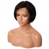 Lace Front Wig, Short Length, 8", Color #1B (Off Black), Made With Remy Indian Human Hair