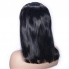 Lace Front Wig, Medium Length, Color #1 (Jet Black), Made With Remy Indian Human Hair