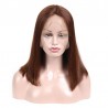 Lace Front Wig, Medium Length, Color #4 (Dark Brown), Made With Remy Indian Human Hair
