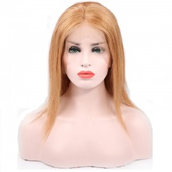 Lace Front Wig, Medium Length, Color #12 (Light Brown), Made with Remy Indian Human Hair