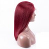 Lace Front Wig, Medium Length, Color #530 (Red Wine), Made With Remy Indian Human Hair