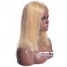 Lace Front Wig, Medium Length, Color #24 (Golden Blonde), Made With Remy Indian Human Hair