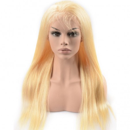 Lace Front Wig, Long Length, Color #24 (Golden Blonde), Made With Remy Indian Human Hair