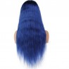 Lace Front Wig, Long Length, Color Blue, Made With Remy Indian Human Hair