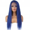 Lace Front Wig, Long Length, Color Blue, Made With Remy Indian Human Hair