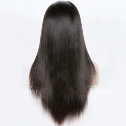 Lace Front Wig, Long Length, Color #1B (Off Black), Made With Remy Virgin Indian Human Hair