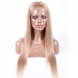 Lace Front Wig, Long Length, Color #16 (Medium Ash Blonde), Made With Remy Indian Human Hair