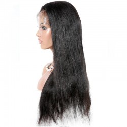 Lace Front Wig, Long Length, Color #1 (Jet Black), Made With Remy Virgin Indian Human Hair