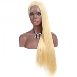 Lace Front Wig, Extra Long Length, Color #22 (Light Pale Blonde), Made With Remy Indian Human Hair