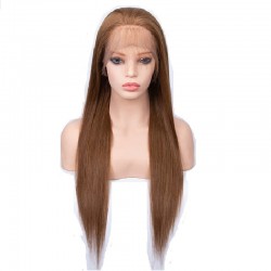 Lace Front Wig, Extra Long Length, Color #6 (Medium Brown), Made With Remy Indian Human Hair